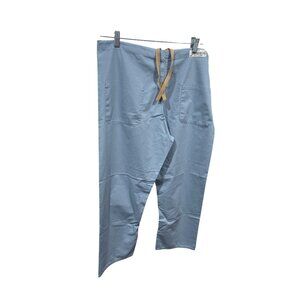 Unitex Blue Cotton-Blend Drawstring Pants With Pockets Medium 24n